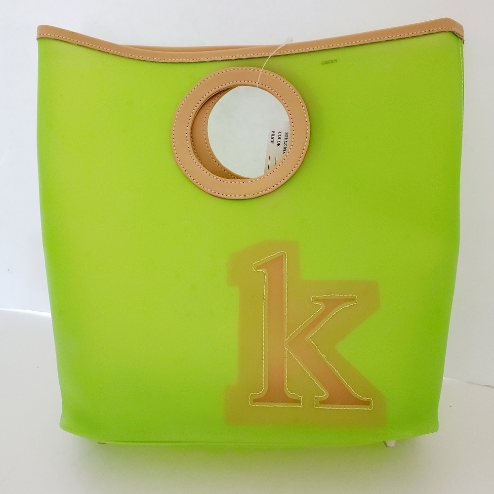 Arden Accessories Initial Jelly Green Tote Women's Handbag Purse